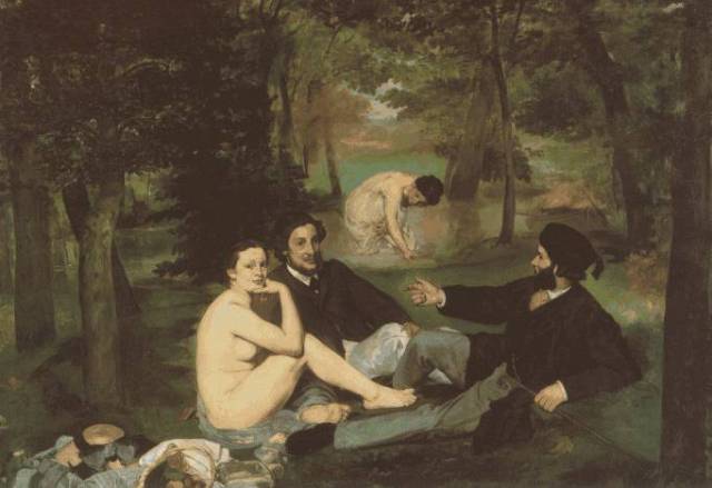 Le dejeuner sur l'herbe by Edouard Manet 1863, now at Musee d'Orsay, Paris