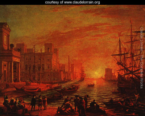 Sea Port at Sunset by Claude Lorrain in 1639 now at Musee De Louvre Paris, France